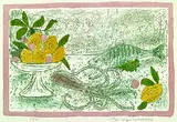 Max Peiffer Watenphul, Stilleben mit Fisch, 1968, Lithograph in colours