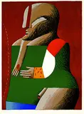 Horst Antes, Bekleidete Figur (Krieger), 1975, Lithograph in colours