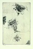 Horst Janssen, Selbstbildnis zerstreut, 1971, Etching