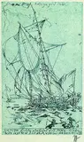 Horst Janssen, Backhuizen grüßt Stubbe, 1988, Etching