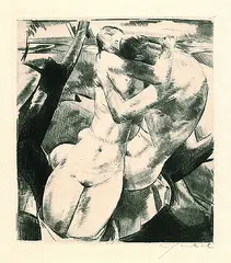 Willy Jaeckel, 3 Bll. Aktmotive, Etching