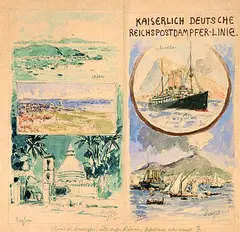 Themistockles von Eckenbrecher, Plakatentwurf "Kaiserlich Deutsche Reichspostdampfer-Linie", 1902, Watercolour