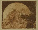 Horst Janssen, 2 Bll.: Hotei und Schackanie. Ohne Titel, 1971, Etching