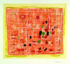 Komposition by Roger Bissière, 1957, Etching and aquatint in colours, sold Mar 2005