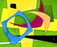 Ali Baumgarten, Objekte mit Wind II, 1996, Acrylic on fibreboard
