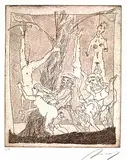 Alfred Hrdlicka, 2 Bll.: Der Ausfall. So hat man mit Hexen umzugehen, 1983, Etching