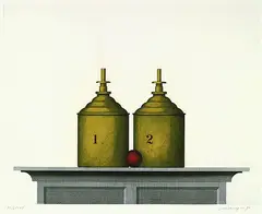 Zwei Flaschen by Friedrich Meckseper, 1974, Etching and aquatint in colours, sold Mar 2005