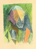 Jacques Villon, Portrait de Paul Valéry, 1955, Lithograph in colours