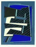 Alberto Magnelli, Composizione in Azzurro, 1965, Lithograph in colours