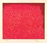 Mark Tobey, Longing for Comunity, 1973, Etching in colours