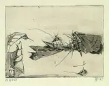 Horst Janssen, 2 Bll.: Ohne Titel, 1975, Etching