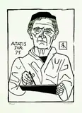 Gerhard Marcks, Selbstbildnis von vorn (Halbfigur), 1964, Linocut