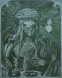 Ernst Fuchs, Christ König, 1975, Etching and aquatint in colours