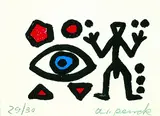 Blickpunkt Pentagon by A. R. (d. i. Ralf Winkler) Penck, Silkscreen in colours, sold Mar 2005