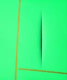 Concetto spaziale, Attesa by Lucio Fontana, 1964, Water-tempera, sold Dec 2004