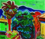 Südlicher Garten by Karl Schmidt-Rottluff, 1953, Oil on canvas, sold Dec 2004