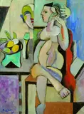 Interieur mit weiblicher Figur by Emil Filla, 1948, Oil on canvas, sold Dec 2004