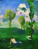 August Macke, Landschaft mit antiken Figuren