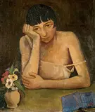 Sinnende junge Frau by Karl Hofer, 1925, Oil on canvas, sold Dec 2004