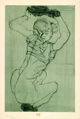 Kauernde by Egon Schiele, 1914, Drypoint, sold Dec 2004