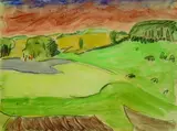 Sommerlandschaft (An den Moritzburger Teichen) by Erich Heckel, 1910, Watercolour, sold Dec 2004
