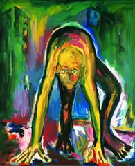 Kriechender by Helmut Middendorf, 1982, Acrylic, sold Dec 2004