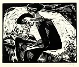 Die Schwestern by Karl Schmidt-Rottluff, 1914, Woodcut, sold Dec 2004
