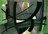 Fritz Winter, Komposition in Grau, Grün und Rosé, 1952, Gouache
