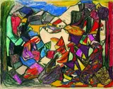 Adolf Hölzel, Anbetung, 1920, Pastel