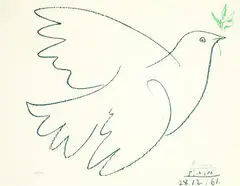 Colombe volant by Pablo Picasso, 1961, Photo-lithograph, sold Dec 2004