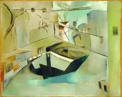 Der Kanal by Curt Ehrhardt, 1922, Oil on cardboard, sold Dec 2004