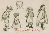 Kinderstudie by Heinrich Zille, Charcoal, sold Dec 2004