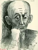Pablo Picasso, Porträt D. H. Kahnweiler II, 1957, Lithograph