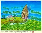 Friedensreich Hundertwasser, 2 Bll.: Gib acht wenn Du über die Prärie gehst. The death of thousand windows (Gedicht), 1976, Etching