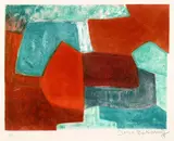 Serge Poliakoff, Composition rouge et bleue, 1969, Etching and aquatint