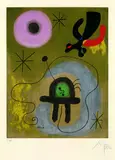 Mauve de la lune by Joan Miró, 1952, Offset lithograph, sold Dec 2004