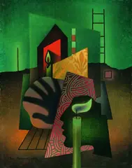 Hans Thiemann, Stillleben des Archäologen, 1947, Oil on canvas