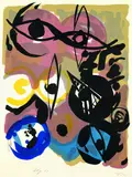 Farblitho 1964-3 by Ernst Wilhelm Nay, Farblithografie auf Japan, sold Dec 2004