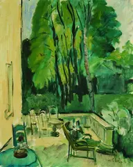 Eugen Spiro, Auf der Terrasse in Potsdam, 1927, Oil on canvas