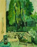 Eugen Spiro, Auf der Terrasse in Potsdam, 1927, Oil on canvas
