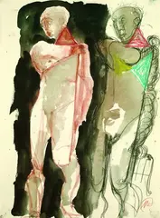 Markus Lüpertz, Apollo, 1987, Watercolour