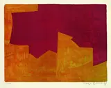 Composition lie-de-vin et orange by Serge Poliakoff, 1963, Lithograph in colours, sold Dec 2004