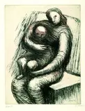 Henry Moore, Aus: Mother and child, 1983, Etching in colours