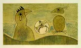Max Ernst, Deux Oiseaux, 1975, Lithograph in colours