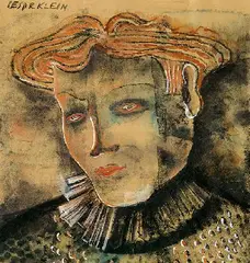 Cesar Klein, Frauenporträt, Gouache