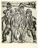 Max Pechstein, Heimkehrende Fischer I, 1923, Drypoint