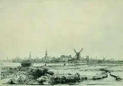 Harmensz. van Rijn Rembrandt, Ansicht von Amsterdam, 1640, Etching