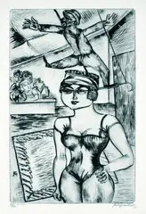 Artistin by Conrad Felixmüller, 1921, Drypoint, sold Oct 2004