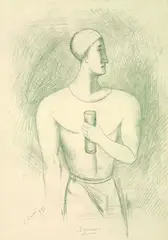 Carlo Carrà, L'Operaio, 1921, Pencil drawing