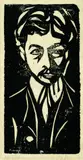 Herrenbildnis by Ernst Ludwig Kirchner, 1905, Woodcut, sold Oct 2004